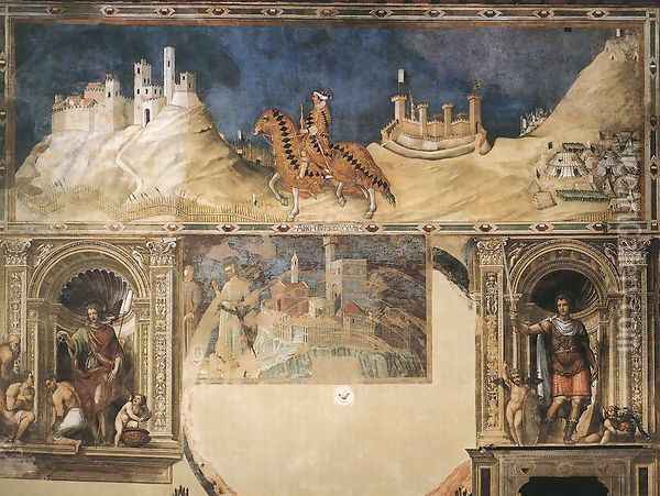 Equestrian portrait of Guidoriccio da Fogliano 1328-30 Oil Painting - Louis de Silvestre