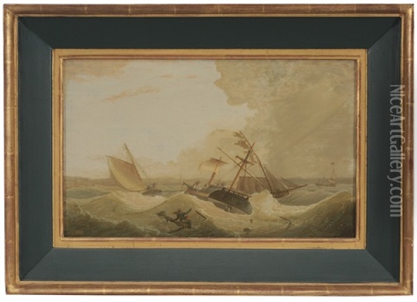 The Ship Genrous [sic] Friends In Distress Oil Painting - Robert Salmon