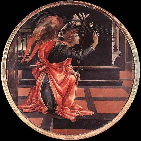Gabriel from the Annunciation Oil Painting - Filippino Lippi