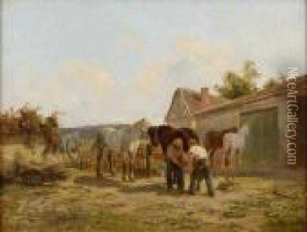 Le Marechal-ferrant Oil Painting - Clement Quinton