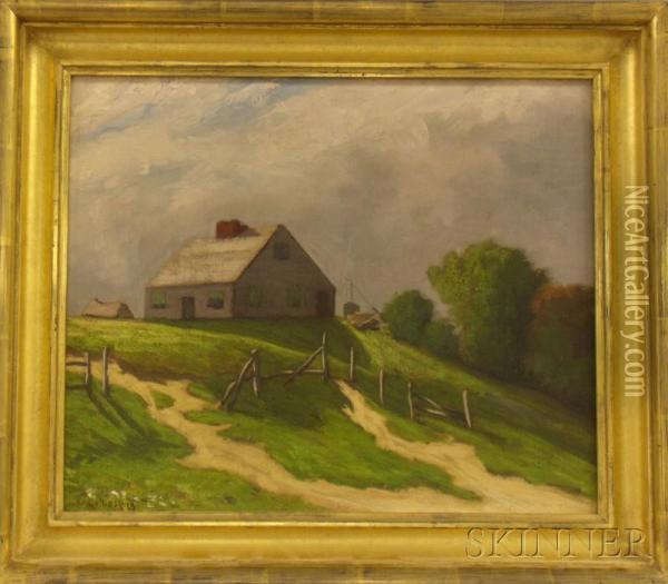 Landscape With A House On A Hill Oil Painting - Henry Hammond Gallison