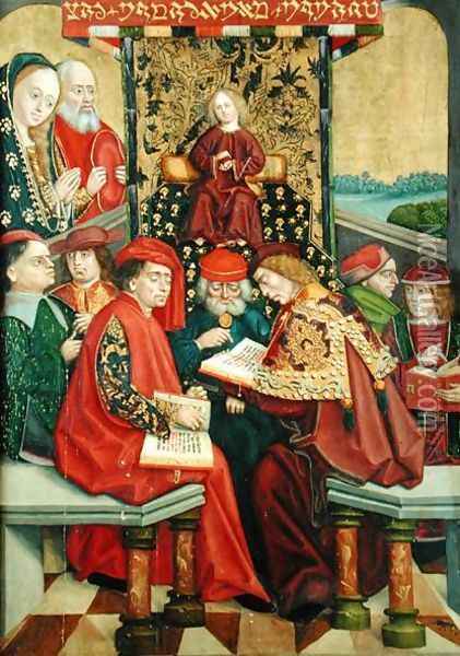 Dispute with the Doctors, from the Dome Altar, 1499 Oil Painting - Absolon Stumme