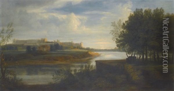 View Of Windsor Castle Oil Painting - Peter Tillemans