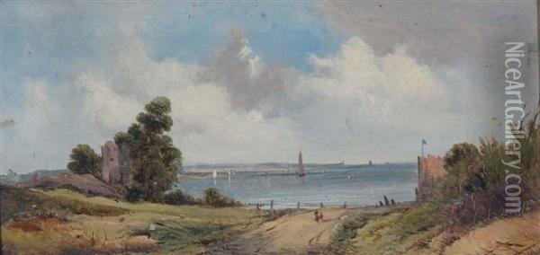 View Of Coastal View Oil Painting - A.H. Vickers