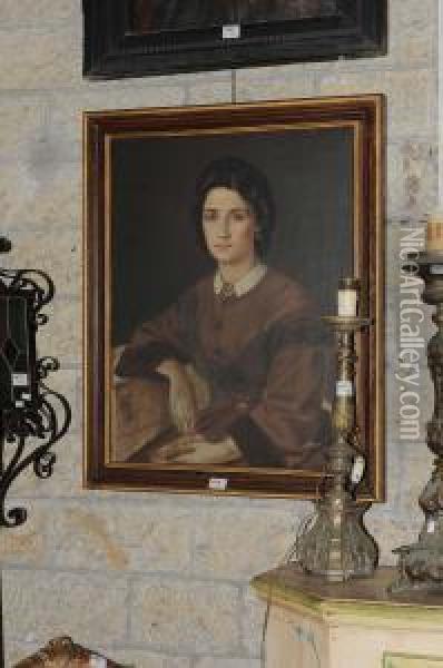 Ritratto Della Moglie Dell'artista Oil Painting - Santo Varni