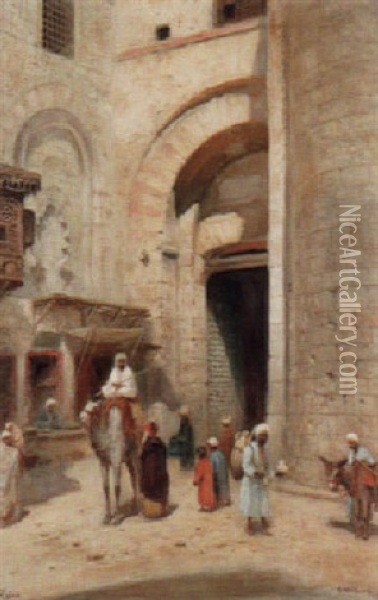 Gatuliv I Kairo Oil Painting - Frans Wilhelm Odelmark