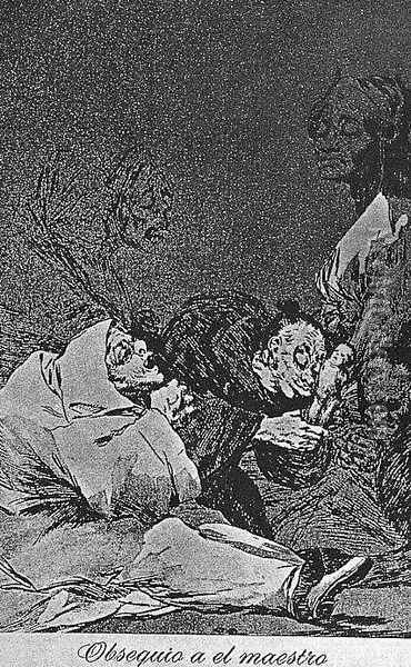 Caprichos - Plate 47: Homage to the Master Oil Painting - Francisco De Goya y Lucientes