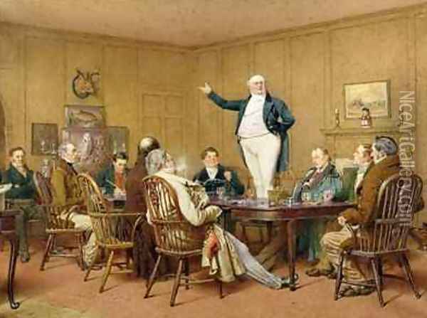 Mr Pickwick addressing his friends Oil Painting - Charles Green