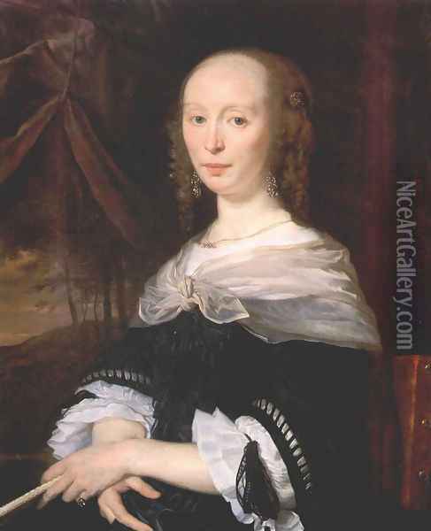 Portrait of a Lady 1660-63 Oil Painting - Abraham van den Tempel