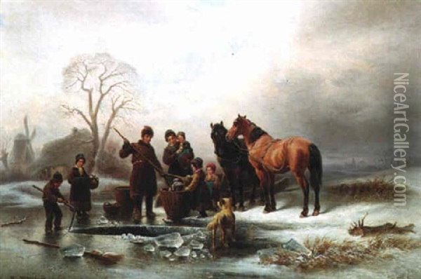 The Fishing Party Oil Painting - Wilhelm Alexander Meyerheim