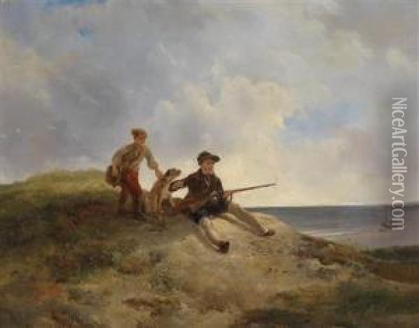 The Duckhunters Oil Painting - Wijnandus Johannes Josephus Nuijen