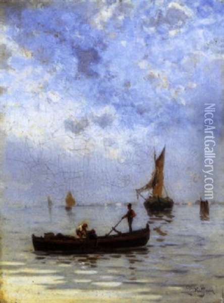 Pescatori In Laguna Oil Painting - Luigi Steffani