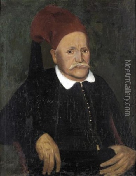 Portrait Of Nikolaos L. Mbiricos Oil Painting - Vassilis Mitilias