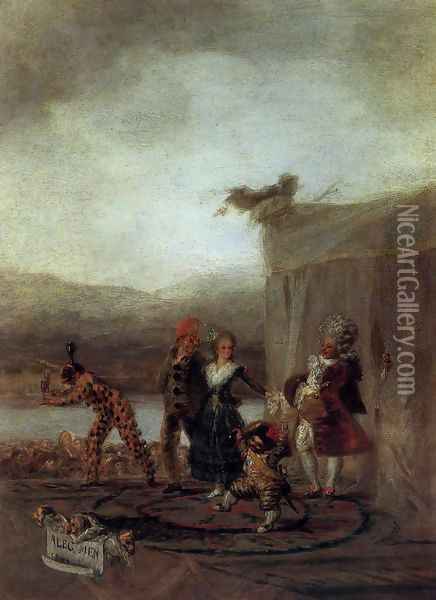 The Strolling Players Oil Painting - Francisco De Goya y Lucientes