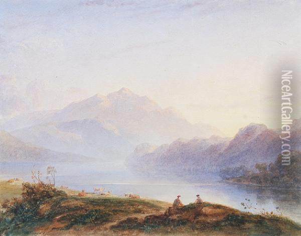 Morning, Loch Achray And Ben Venue Oil Painting - Anthony Vandyke Copley Fielding