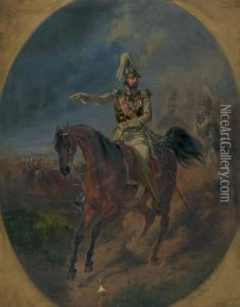 Herzog Wilhelm Von Braunschweig Zu Pferd Oil Painting - Hermann Aug. Theodor Tunica