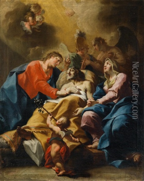 Der Tod Des Heiligen Joseph Oil Painting - Bartholomaeus Altomonte