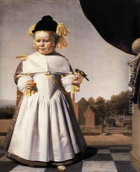 Portrait of a Two-Year-Old Boy 1664 Oil Painting - Caesar Van Everdingen