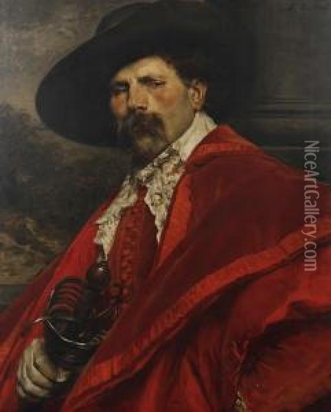 A Cavalier Oil Painting - Ferdinand Victor Leon Roybet