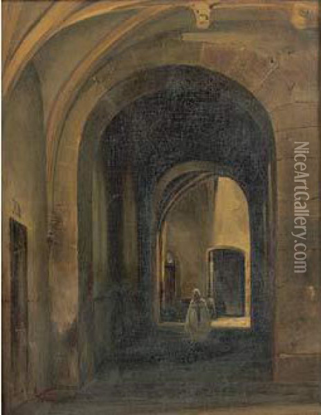 Interieur D'eglise Oil Painting - Francois-Marius Granet
