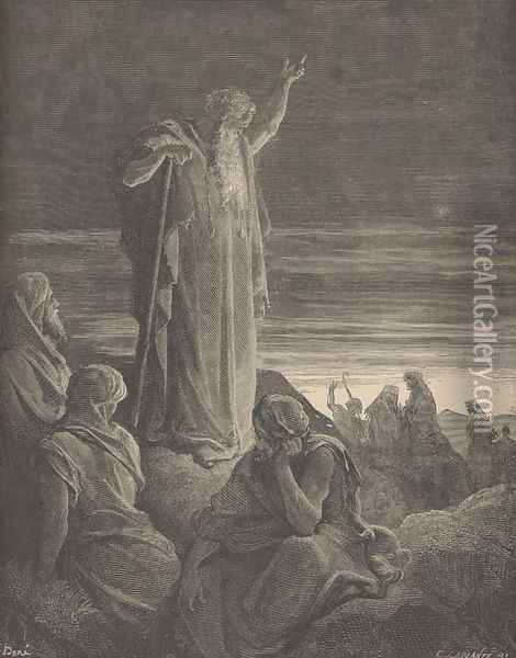 Ezekiel Prophesying Oil Painting - Gustave Dore