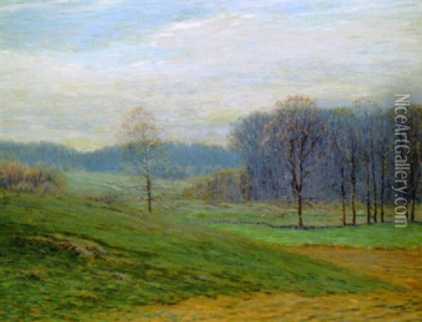 Spring Morning In Connecticut Oil Painting - Leonard Ochtman
