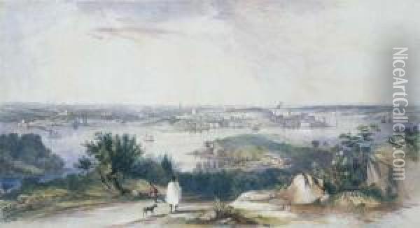 View Of Sydney From St Leonards Oil Painting - Conrad Martens