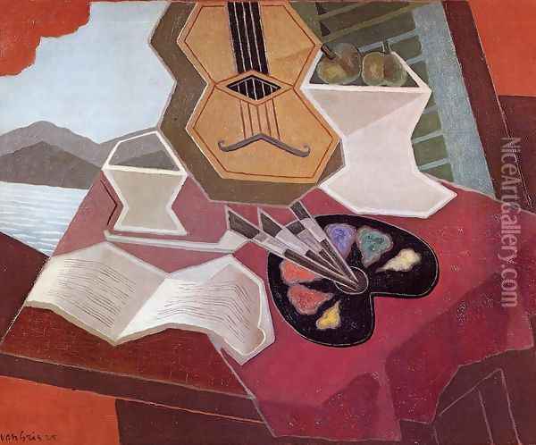 Table Overlooking the Sea Oil Painting - Juan Gris