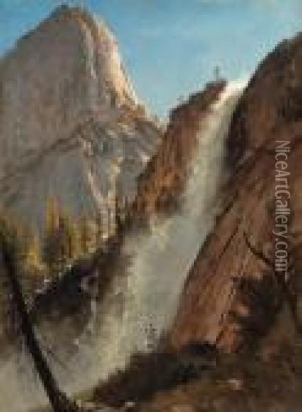 Liberty Cap, Yosemite Oil Painting - Albert Bierstadt