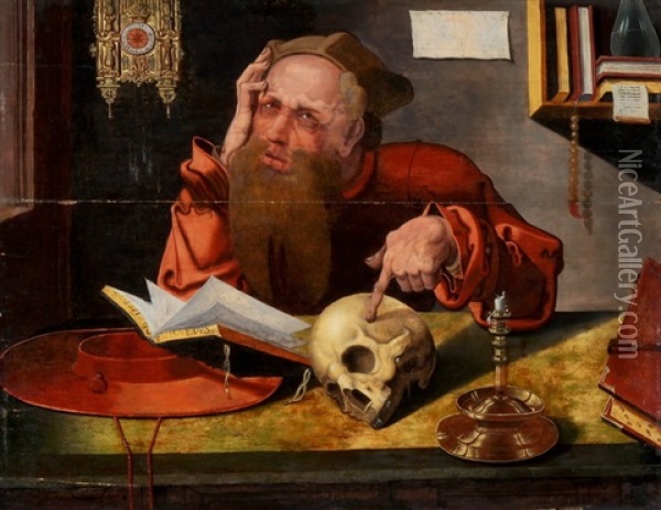 Der Heilige Hieronymus Oil Painting - Quentin Massys the Elder
