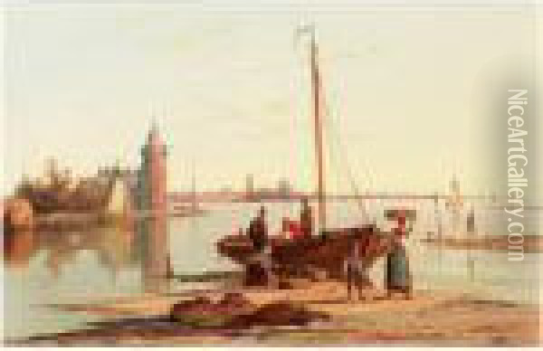 Dutch Riverside Views Oil Painting - William Raymond Dommersen