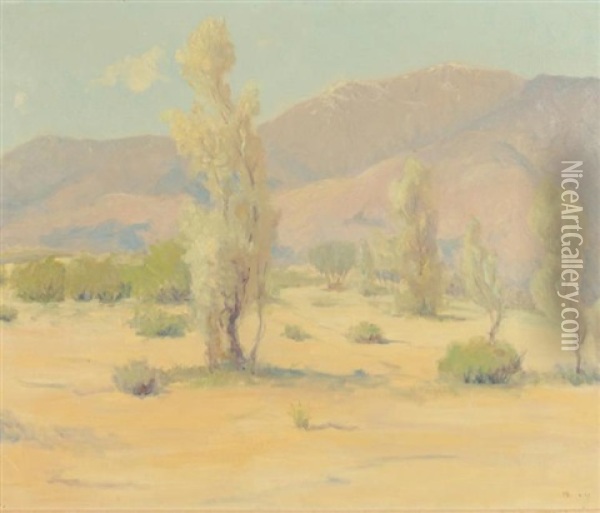 Smoke Trees Near Palm Springs Calif Oil Painting - Maurice Braun