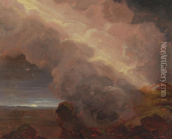 Clouds On The Mountaintop Oil Painting - Thomas Cole