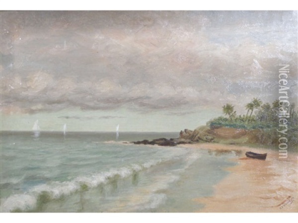 Beach Scene Oil Painting - Clark S. Marshall
