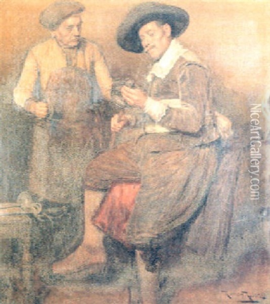La Herreria Oil Painting - Roman Ribera Cirera