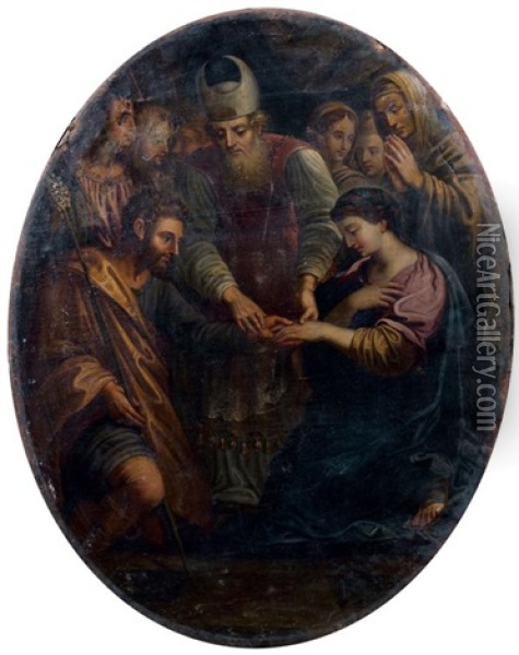 Le Mariage De La Vierge Oil Painting - Michel Corneille