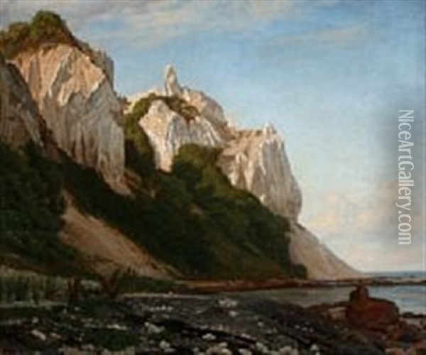 View From Mons Klint, Denmark Oil Painting - August Heinrich Georg Schiott