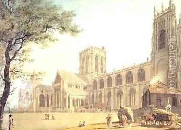 York Minster from the North West 1794 Oil Painting - James Malton