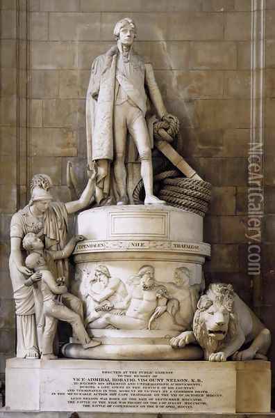 Monument to Vice-Admiral Horatio Nelson Oil Painting - John Flaxman
