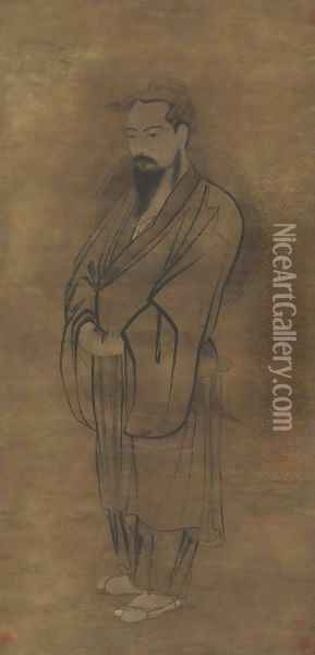 Taoist Deity Oil Painting - Anonymous Artist