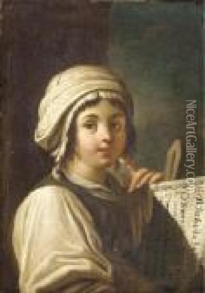 Portrait Of A Girl Oil Painting - Giacomo Francesco Cipper