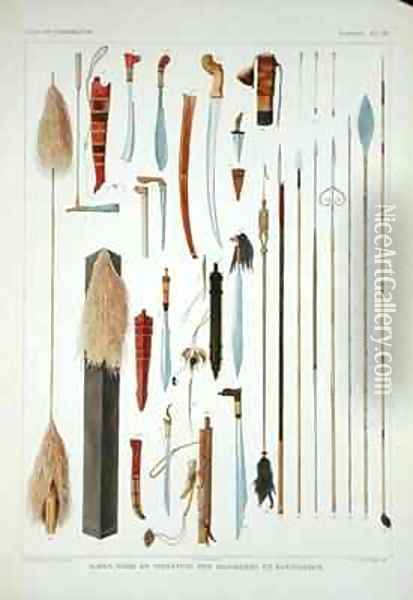 Weapons from Borneo Oil Painting - Bruining, T.C.