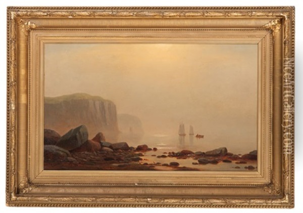 Misty Harbor Oil Painting - Lemuel D. Eldred