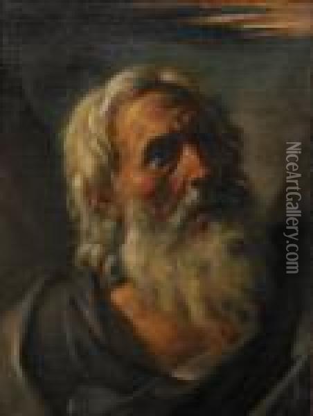 Portratt Av Aldre Man Oil Painting - Pier Francesco Mola