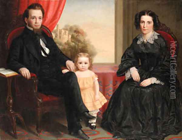 Family Portrait Oil Painting - American School