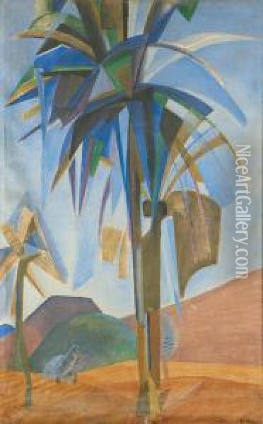 Palmiers A Cavalaire Oil Painting - Emmanuel Gondouin