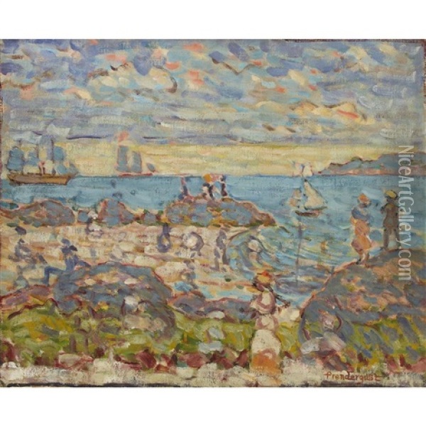 The Point, Gloucester Oil Painting - Maurice Prendergast