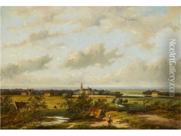 Weite Niederlandische Landschaft Oil Painting - Jan Evert Morel the Younger