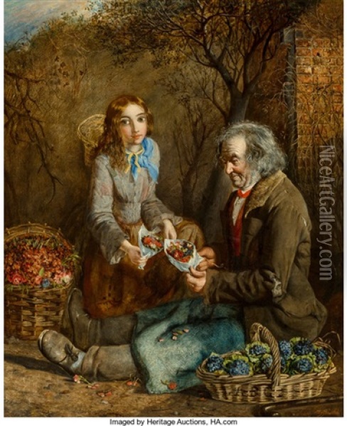 The Flower Seller And His Daughter Oil Painting - John Anster Fitzgerald
