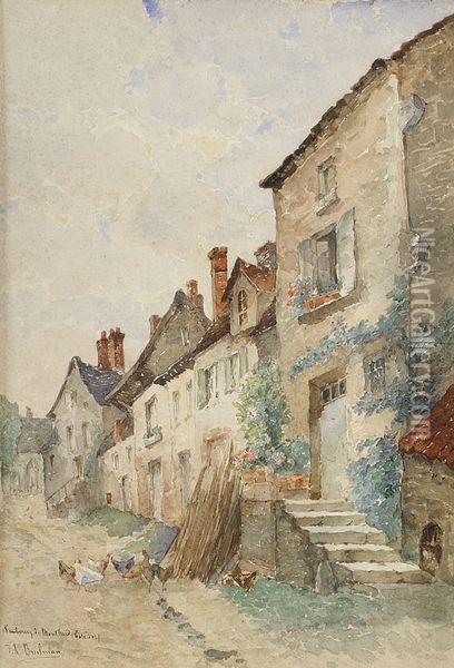 Faubourg De Montbard, Cote D'or Oil Painting - Jacques Alfred Brielman